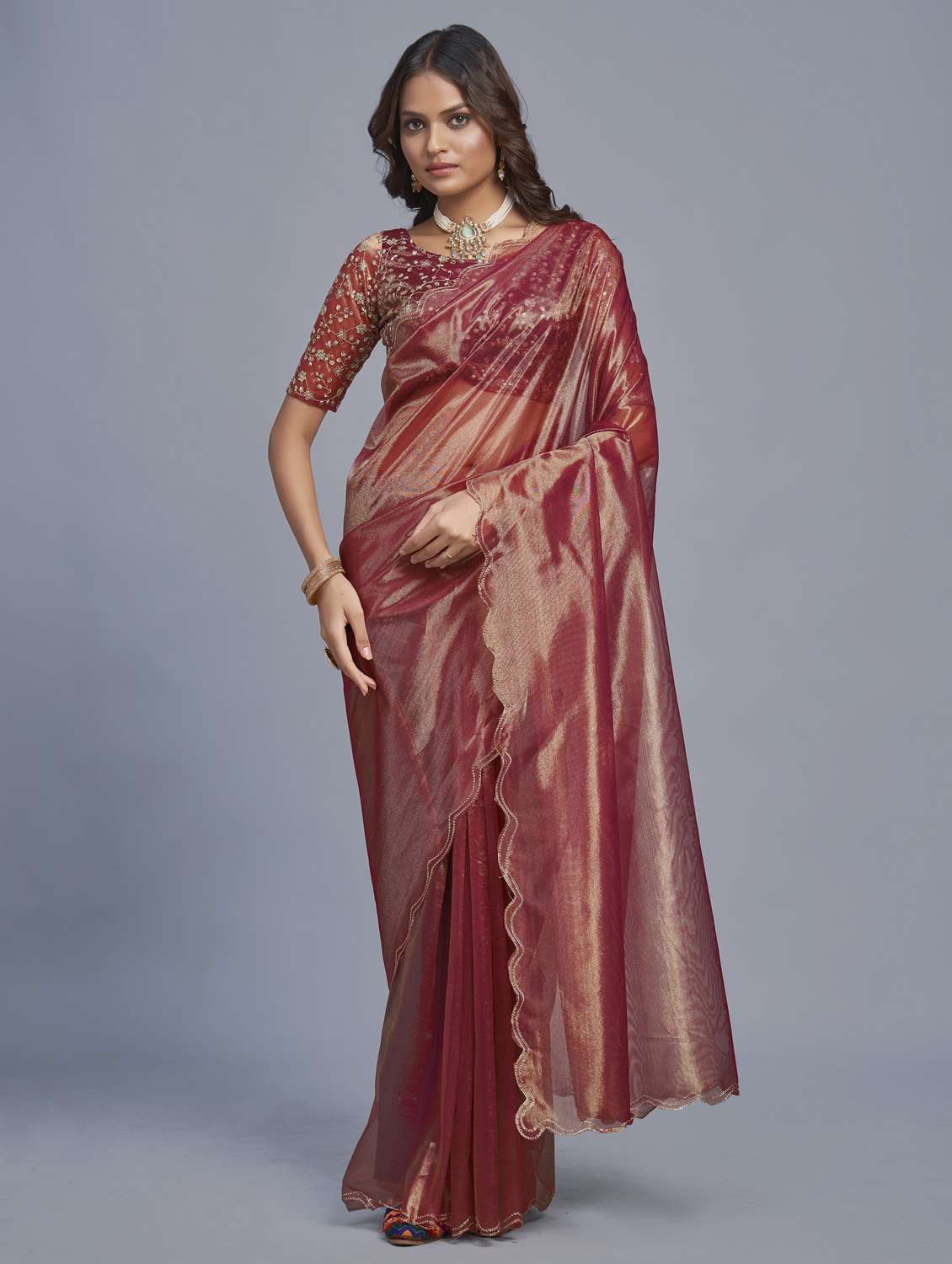women solid plain saree with blouse