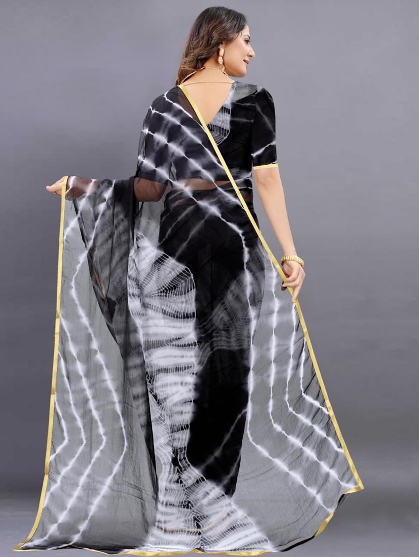 women tie & dye printed saree with blouse - 22041923 - Standard Image - 3