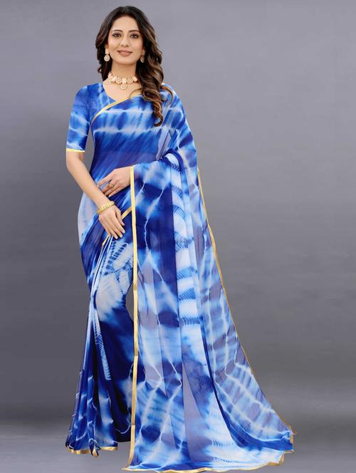 women tie & dye printed saree with blouse - 22041924 - Standard Image - 0