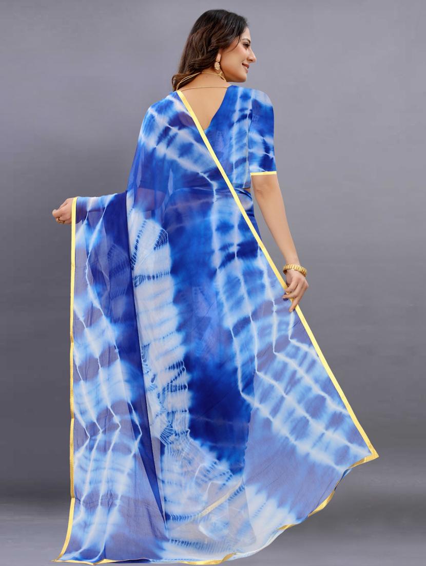 women tie & dye printed saree with blouse - 22041924 - Standard Image - 3