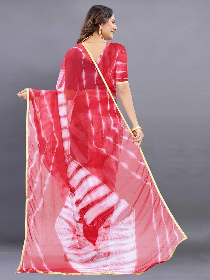 women tie & dye printed saree with blouse - 22041926 - Standard Image - 3