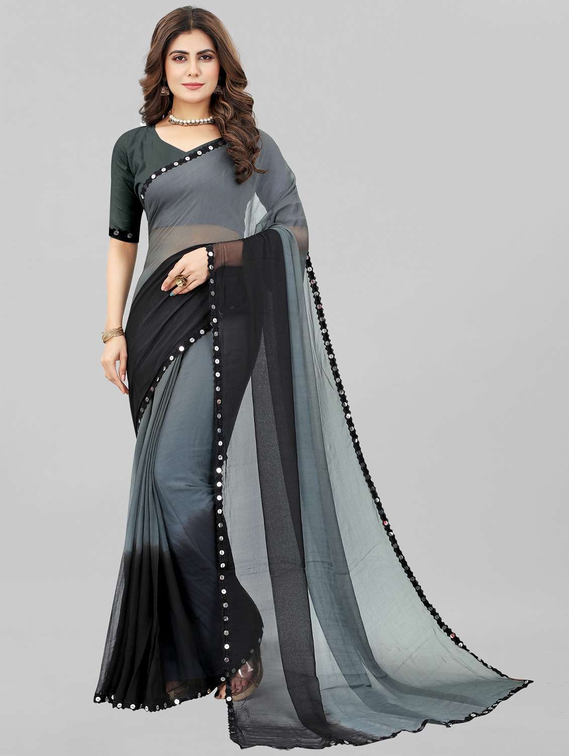 women ombre printed saree with blouse - 22041928 - Zoom Image - 0
