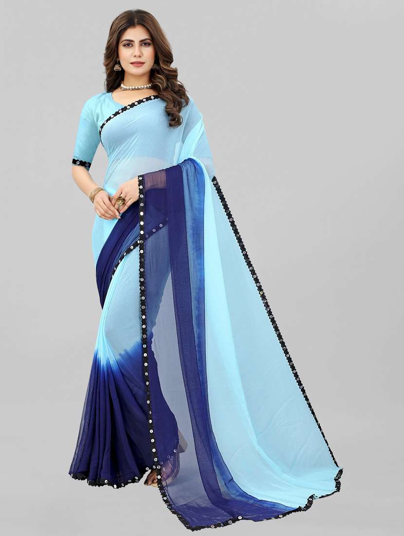 women ombre printed saree with blouse - 22041931 -  Zoom Image - 0