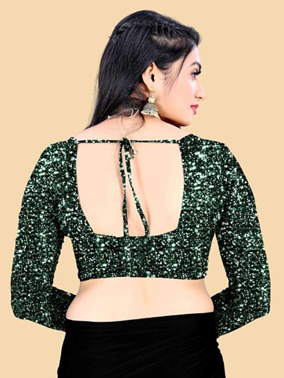 women solid with bordered ready to wear saree with blouse - 22041952 - Standard Image - 5
