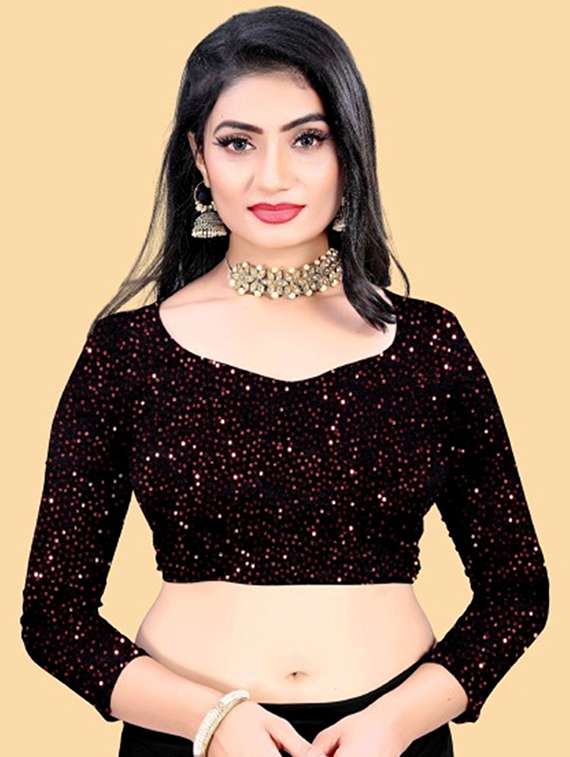 women solid with bordered ready to wear saree with blouse - 22041955 - Standard Image - 5