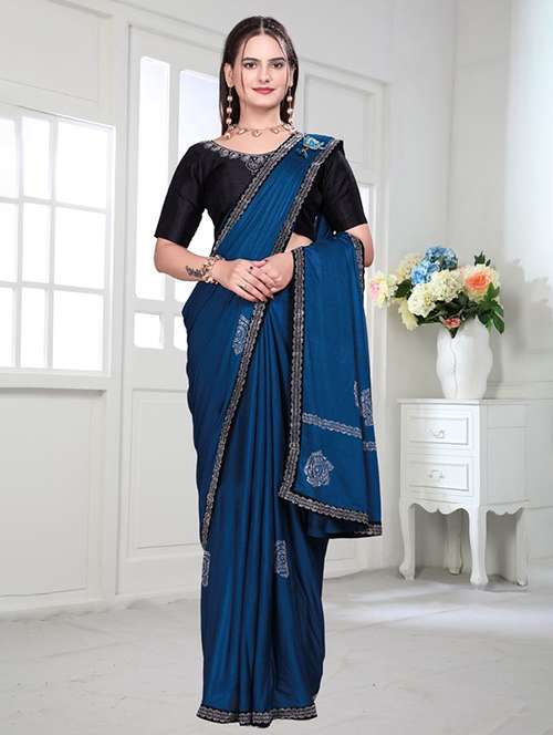 women printed bordered saree with blouse - 22041957 - Standard Image - 0