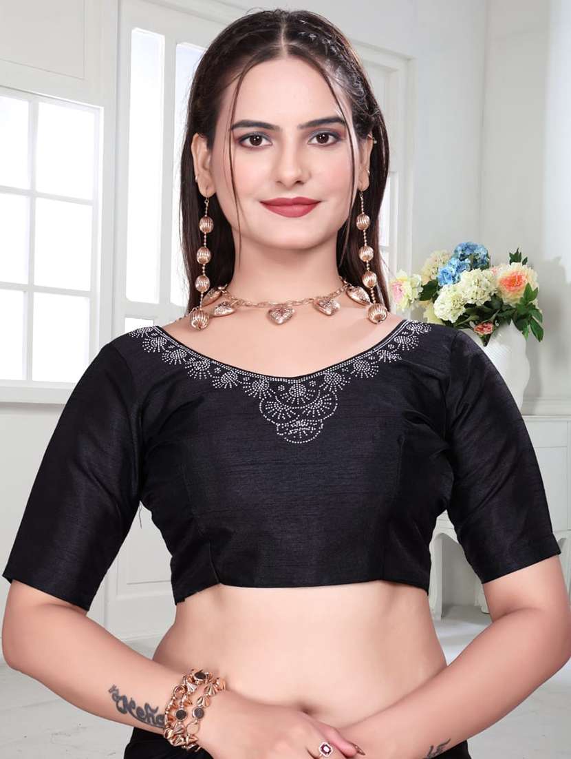 women printed bordered saree with blouse - 22041957 - Standard Image - 5