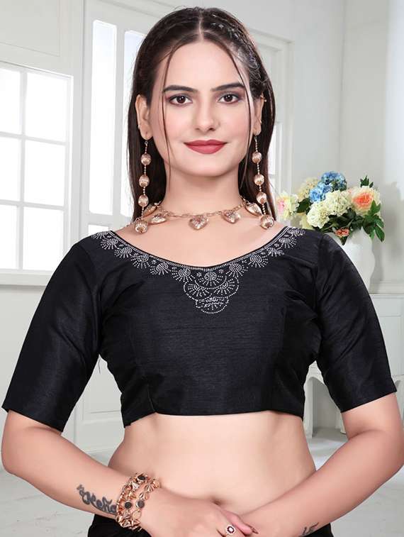 women printed bordered saree with blouse - 22041959 - Standard Image - 5