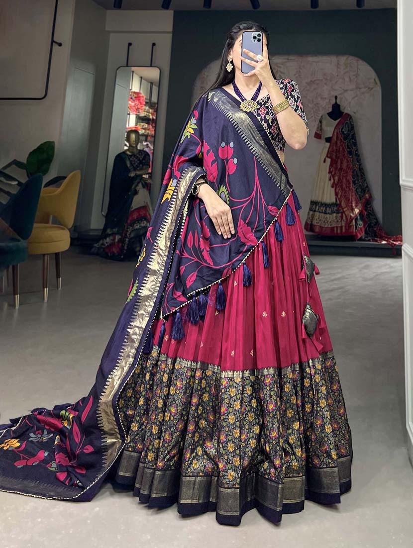 women printed flared lehenga choli with duppata set - 22042000 - Zoom Image - 0