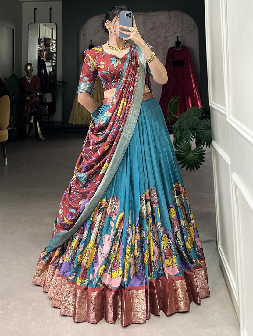 women printed flared lehenga choli with duppata set - 22042003 - Standard Image - 3