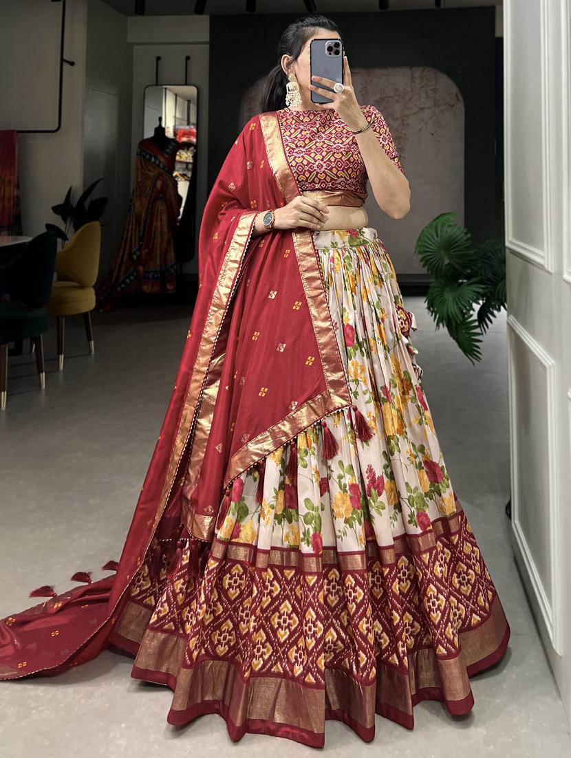 women printed flared lehenga choli with duppata set - 22042008 - Zoom Image - 0