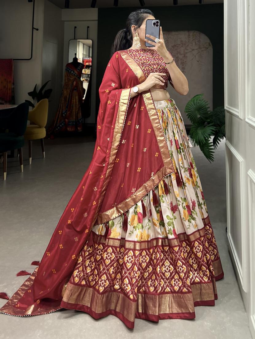 women printed flared lehenga choli with duppata set - 22042008 - Standard Image - 3