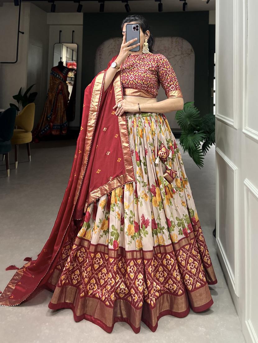 women printed flared lehenga choli with duppata set - 22042008 - Standard Image - 5