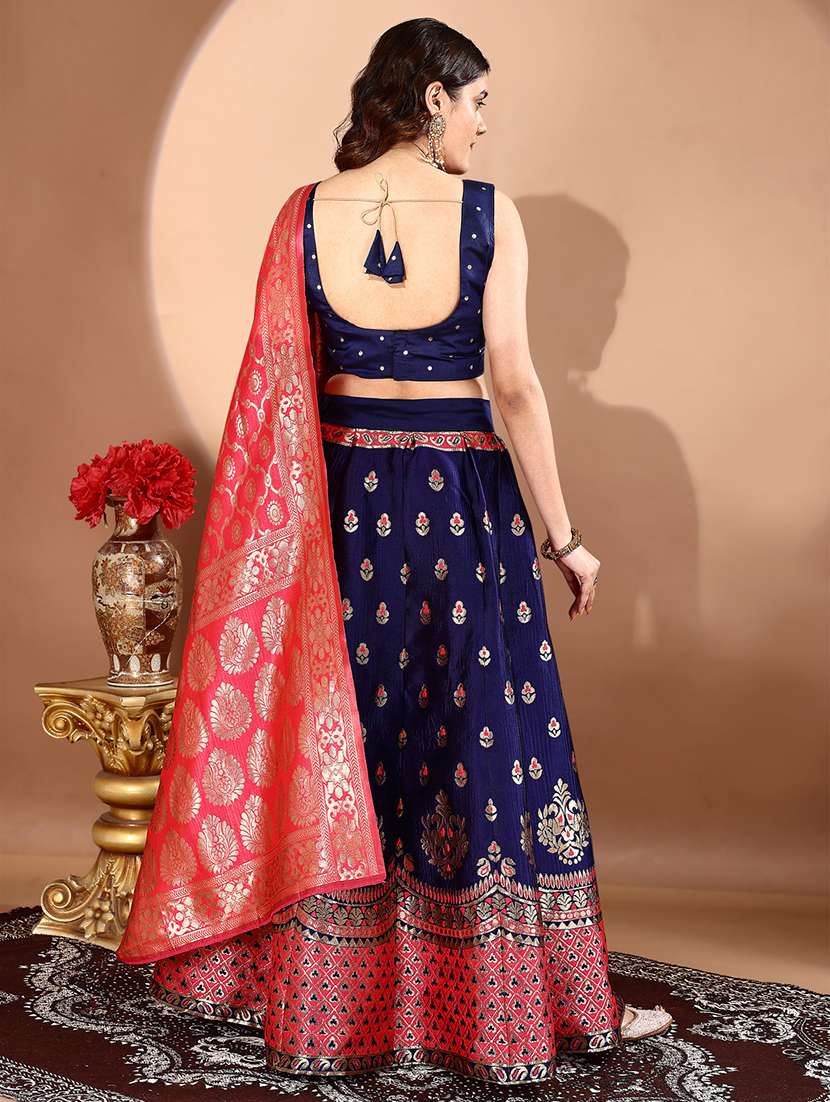 women self design flared unstitched lehenga - 22042080 -  Standard Image - 3