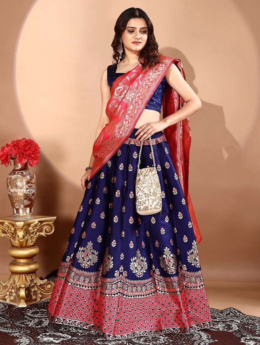 women self design flared unstitched lehenga - 22042080 -  Standard Image - 5