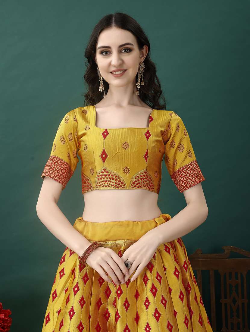 women self design flared unstitched lehenga - 22042085 -  Standard Image - 5