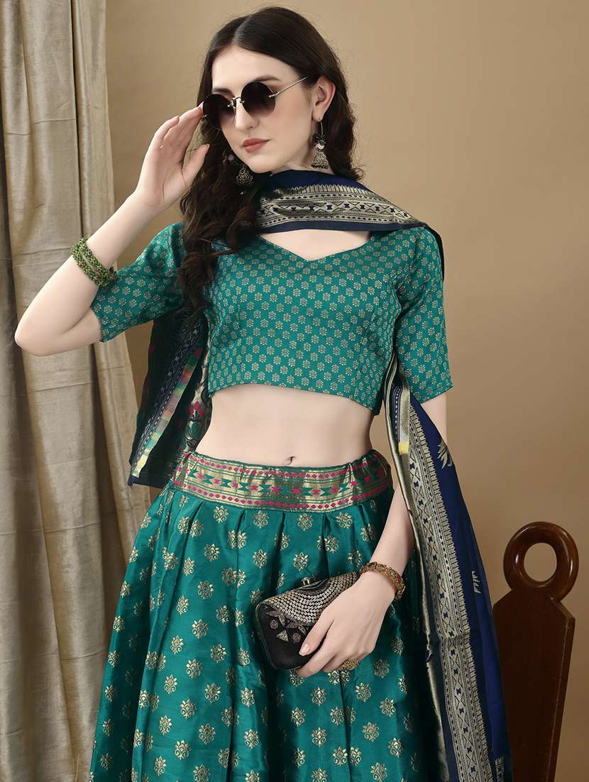 women printed flared lehenga choli with duppata set - 22042087 -  Standard Image - 5