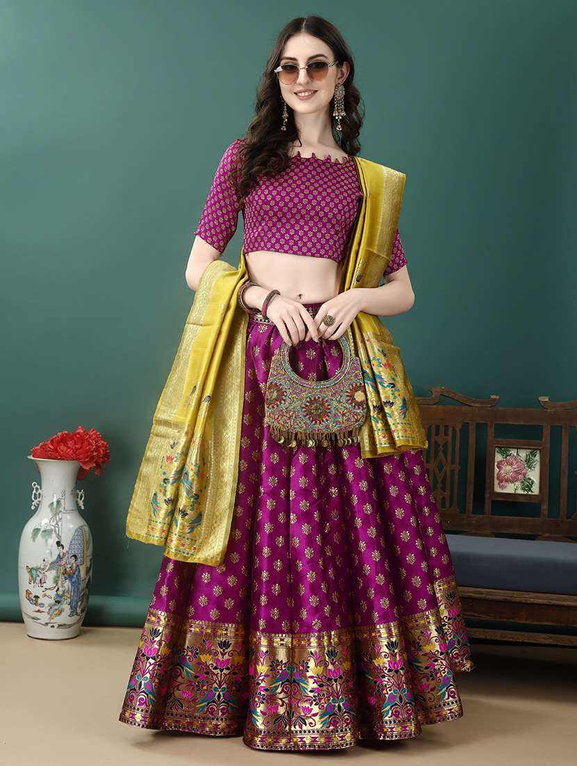 women selgf designed flared lehenga choli with duppata set - 22042088 -  Zoom Image - 0