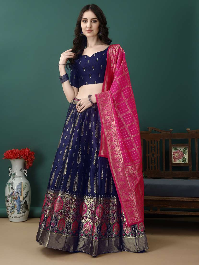women self designed flared lehenga choli with duppata set - 22042090 -  Zoom Image - 0
