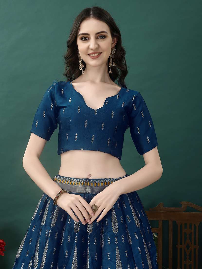 women self design flared unstitched lehenga - 22042091 - Standard Image - 3