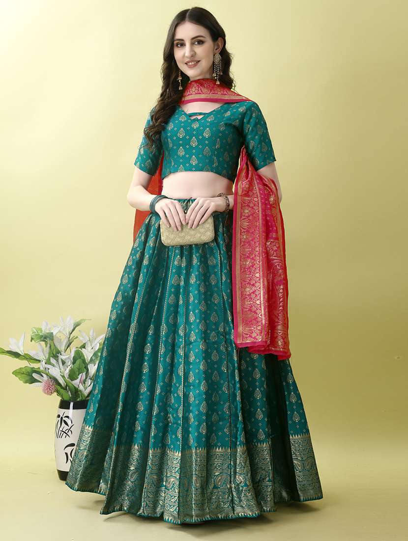 women self designed flared lehenga choli with duppata set - 22042095 - Zoom Image - 0