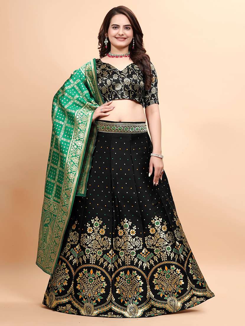 women self designed flared lehenga choli with duppata set