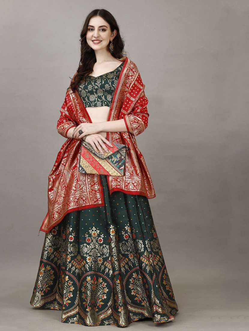 women self designed flared lehenga choli with duppata set - 22042099 - Zoom Image - 0