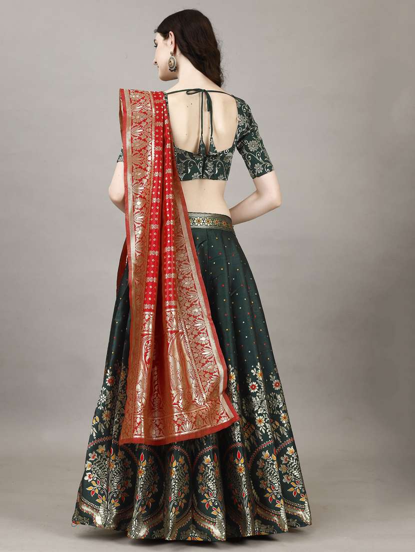 women self designed flared lehenga choli with duppata set - 22042099 - Standard Image - 3