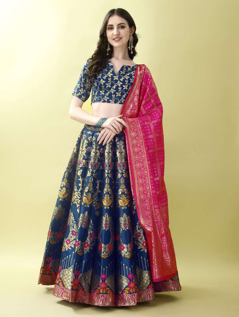 women self designed flared lehenga choli with duppata set - 22042101 - Standard Image - 5
