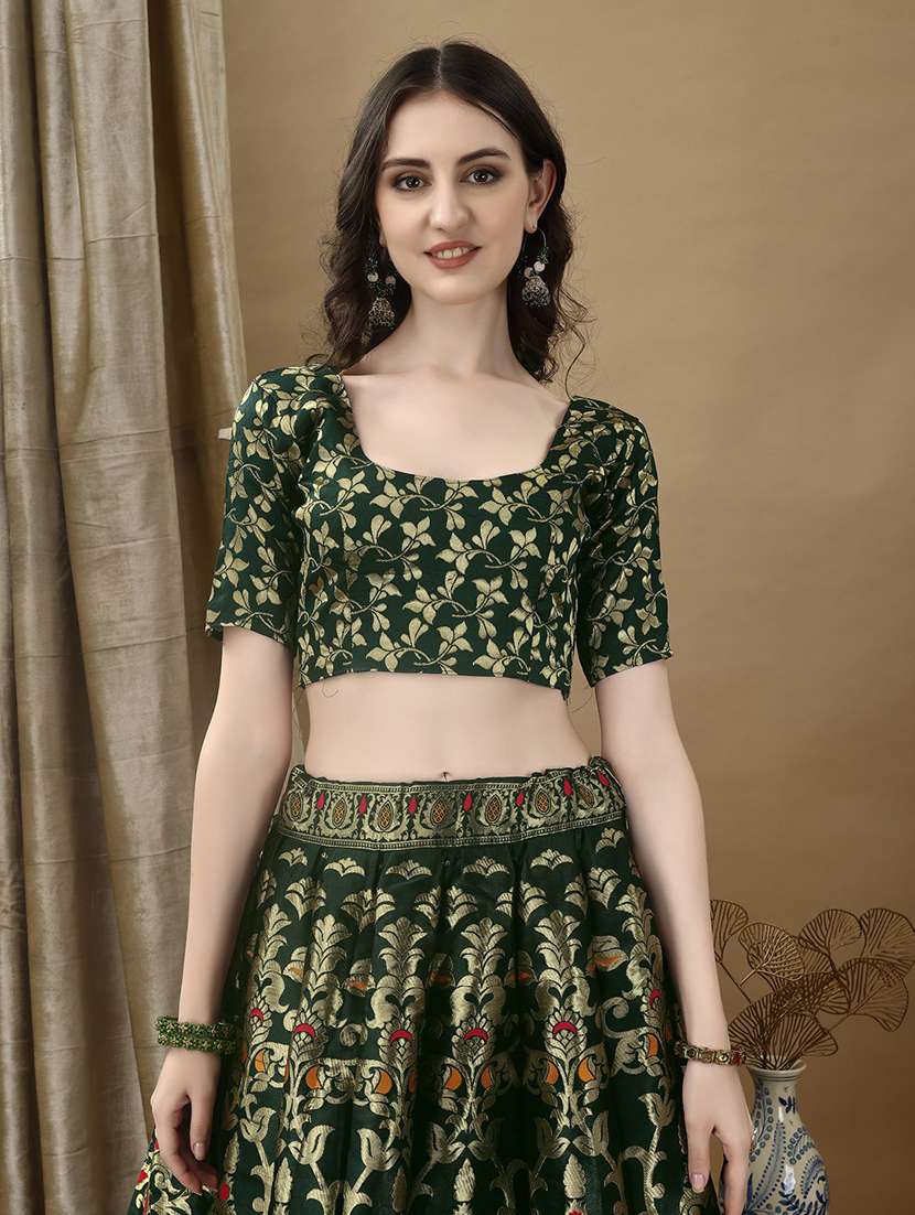 women self design flared unstitched lehenga - 22042102 - Standard Image - 3