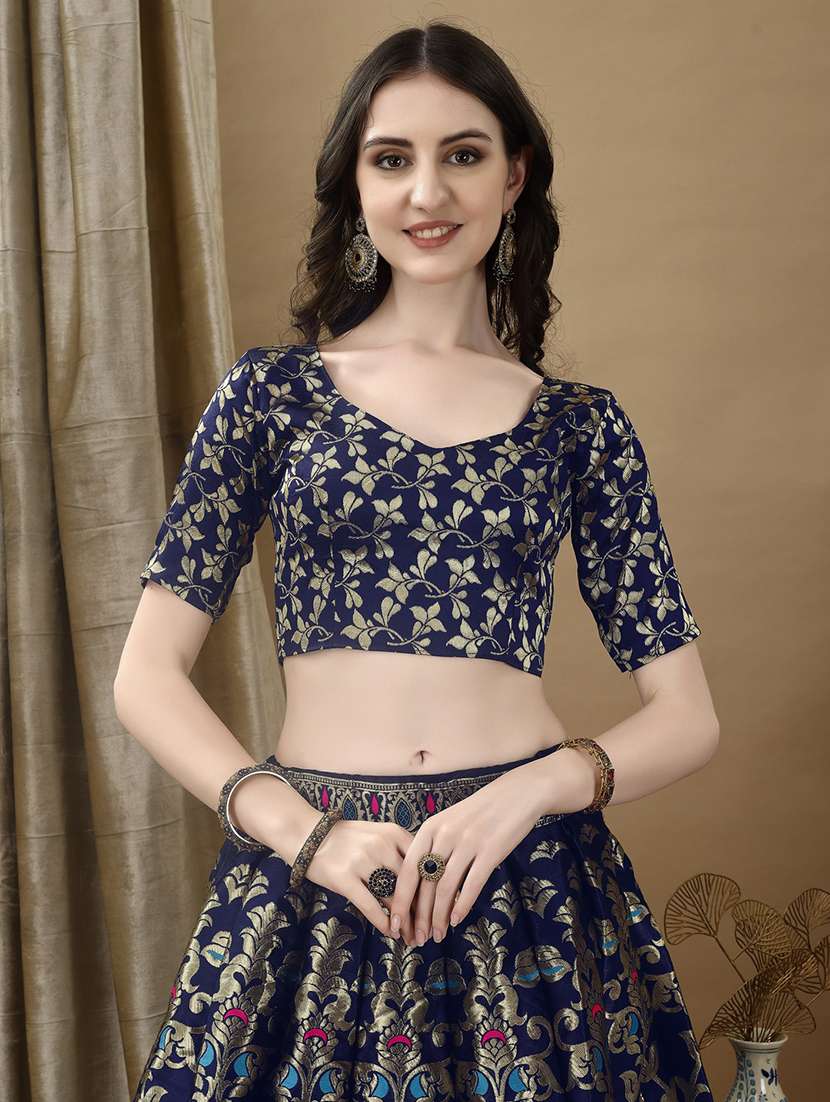 women self design flared unstitched lehenga - 22042103 -  Standard Image - 3