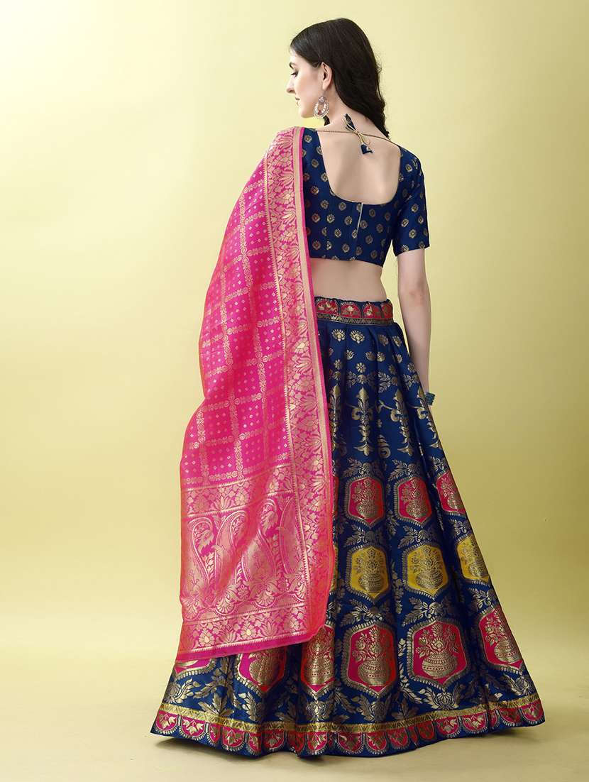 women self design flared unstitched lehenga - 22042104 - Standard Image - 3