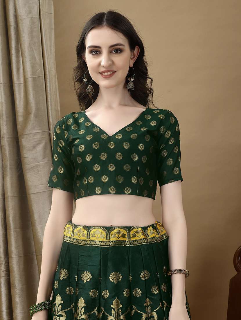 women self design flared unstitched lehenga - 22042105 - Standard Image - 5