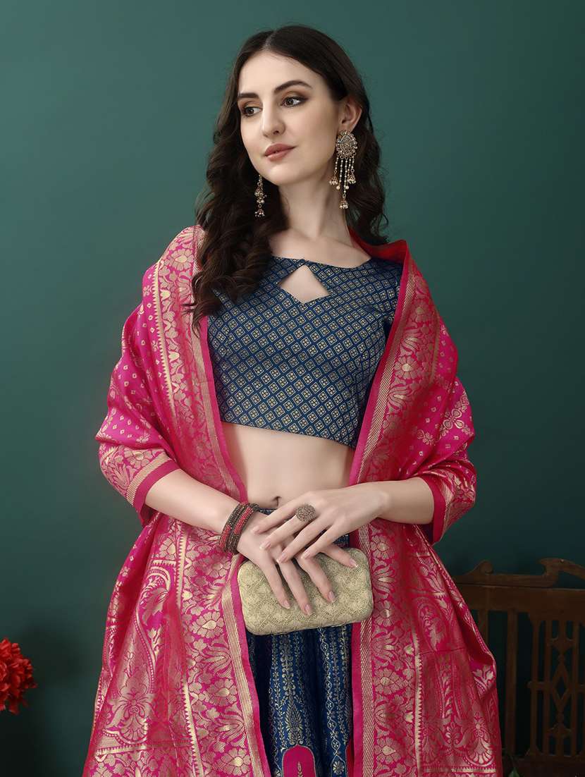 women self design flared unstitched lehenga - 22042107 - Standard Image - 3