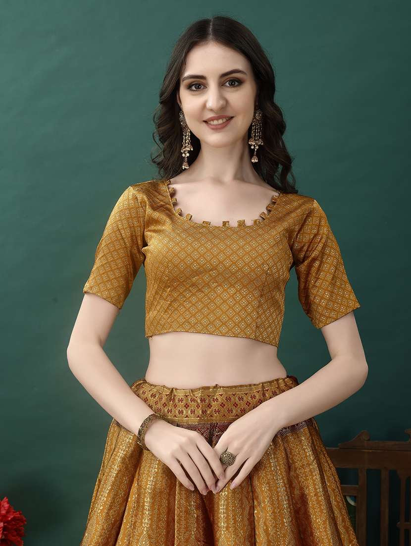 women self design flared unstitched lehenga - 22042110 -  Standard Image - 5