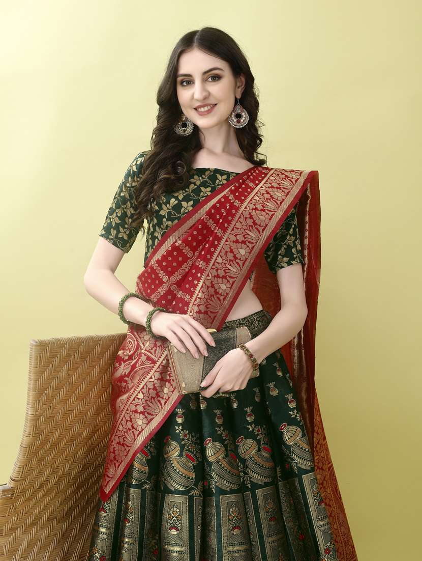 women self designed flared lehenga choli with duppata set - 22042112 -  Standard Image - 3