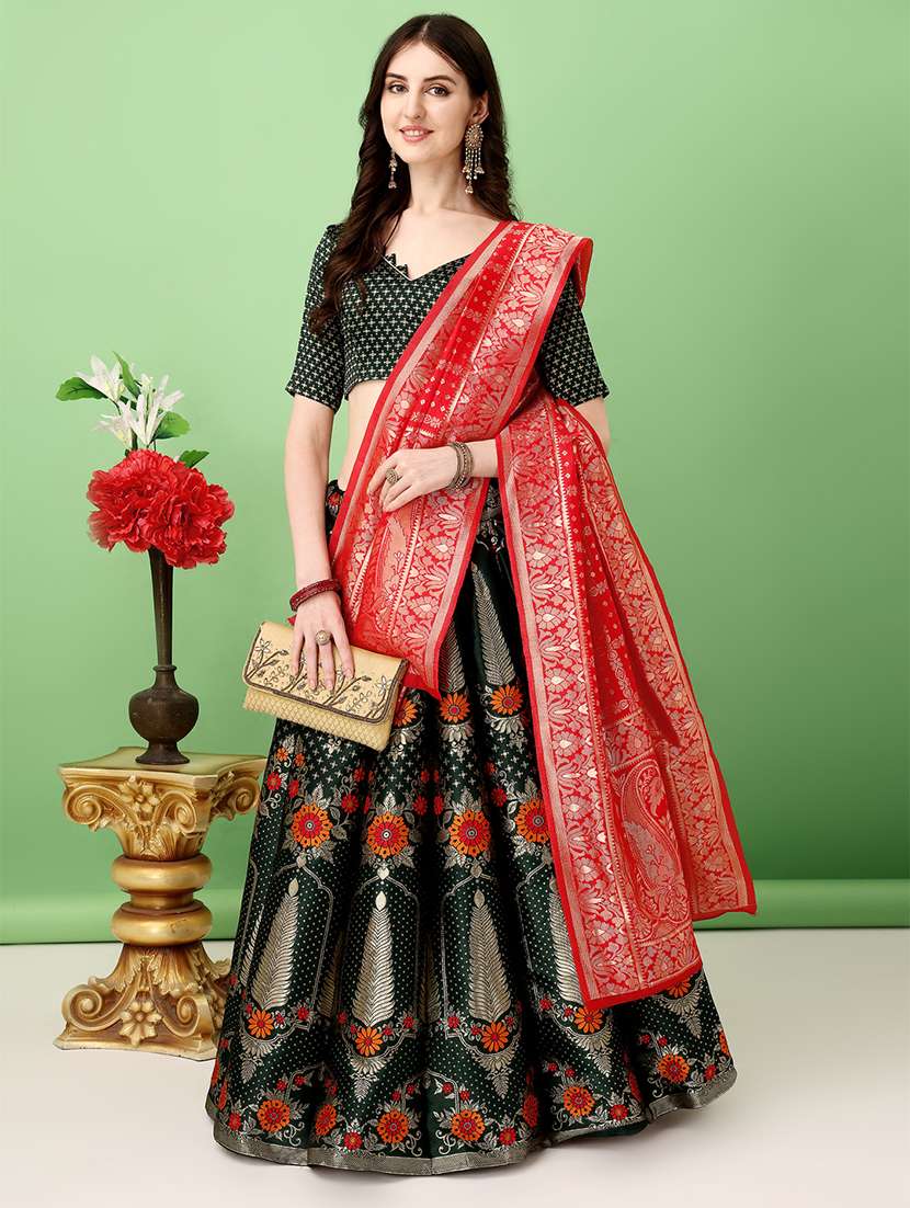 women self designed flared lehenga choli with duppata set - 22042117 -  Zoom Image - 0