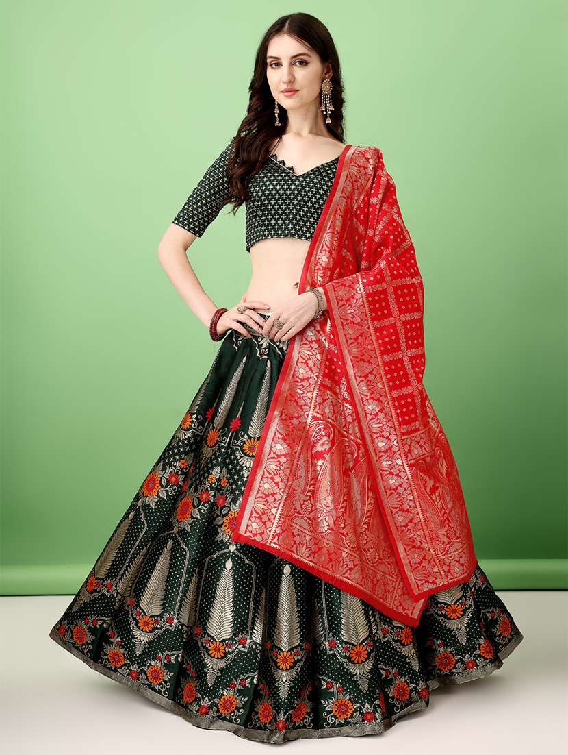 women self designed flared lehenga choli with duppata set - 22042117 - Standard Image - 5