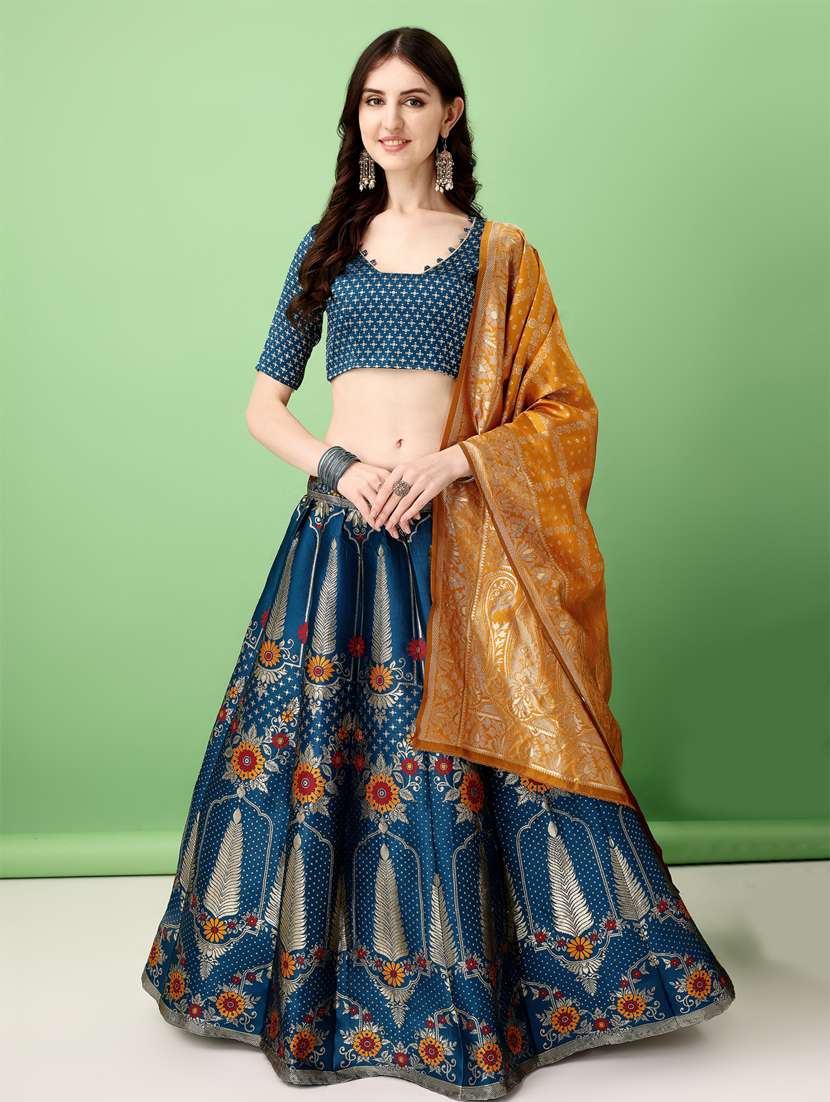 women self designed flared lehenga choli with duppata set - 22042119 - Standard Image - 3