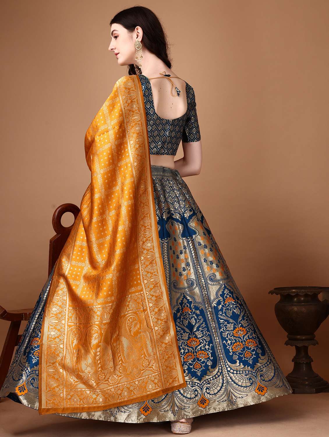 women self designed flared lehenga choli with duppata set - 22042126 - Standard Image - 3