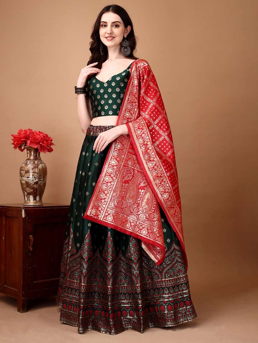 women self designed flared lehenga choli with duppata set - 22042134 -  Zoom Image - 0