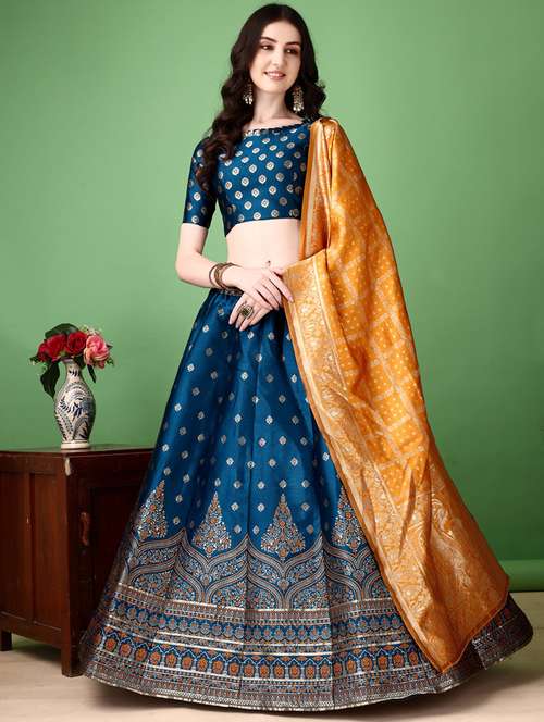 women self design flared unstitched lehenga - 22042136 -  Standard Image - 0