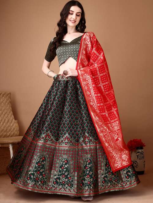 women self designed flared lehenga choli with duppata set - 22042137 -  Standard Image - 0