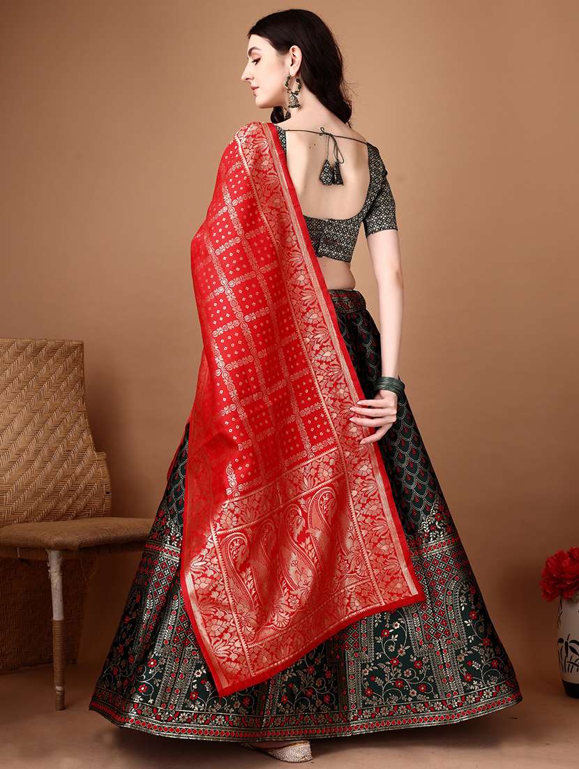 women self designed flared lehenga choli with duppata set - 22042137 - Standard Image - 3