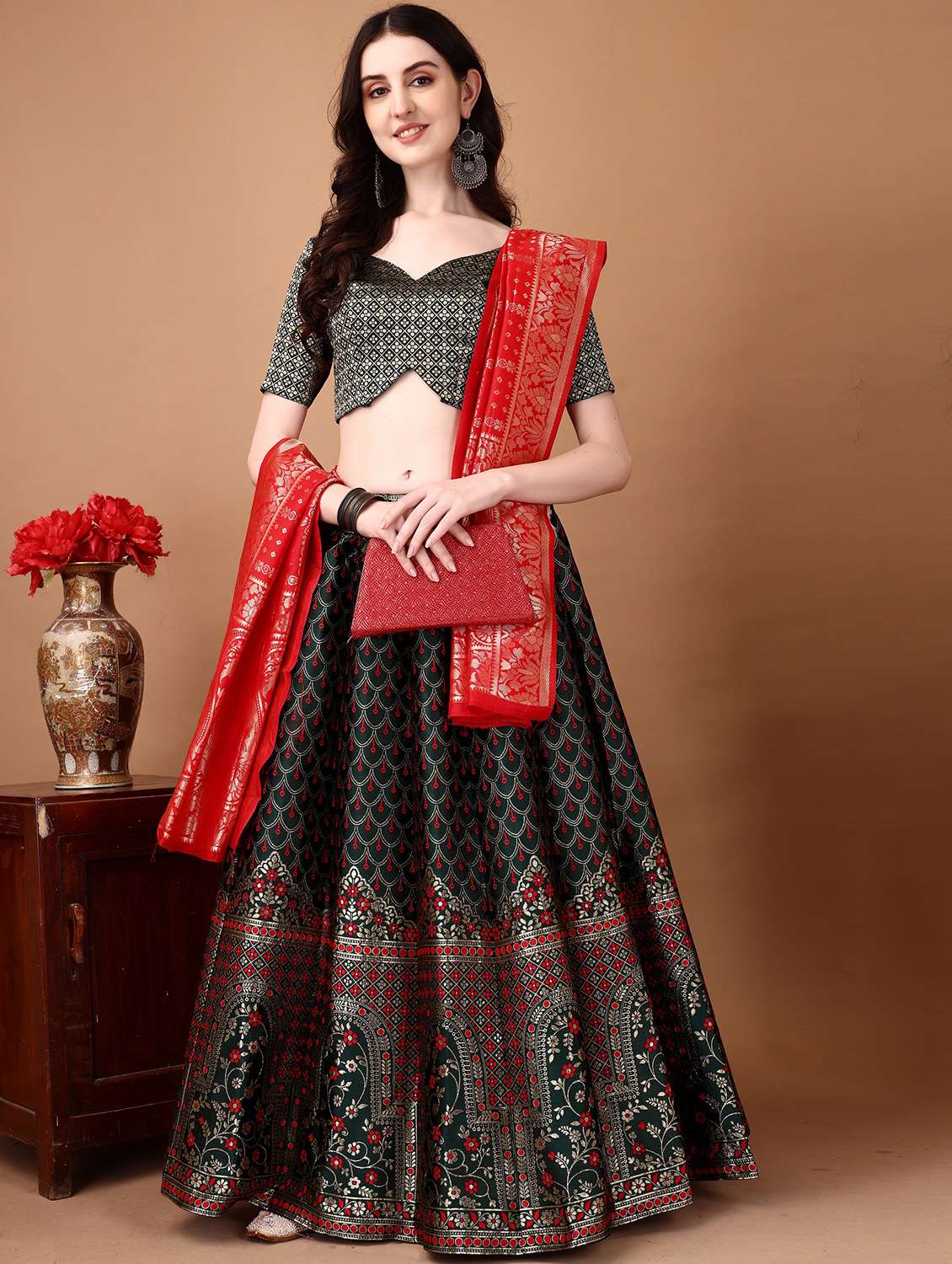 women self designed flared lehenga choli with duppata set - 22042137 - Standard Image - 5