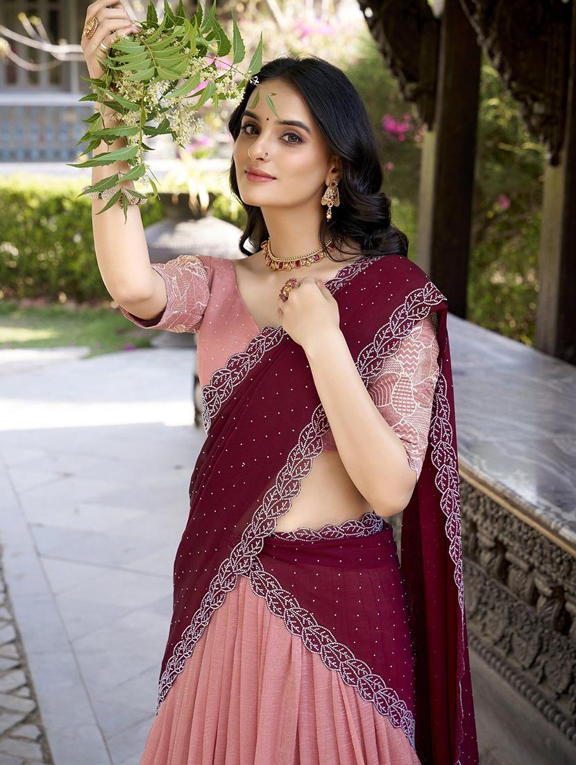 women embroidered flared lehenga choli with duppata set - 22042146 - Standard Image - 3