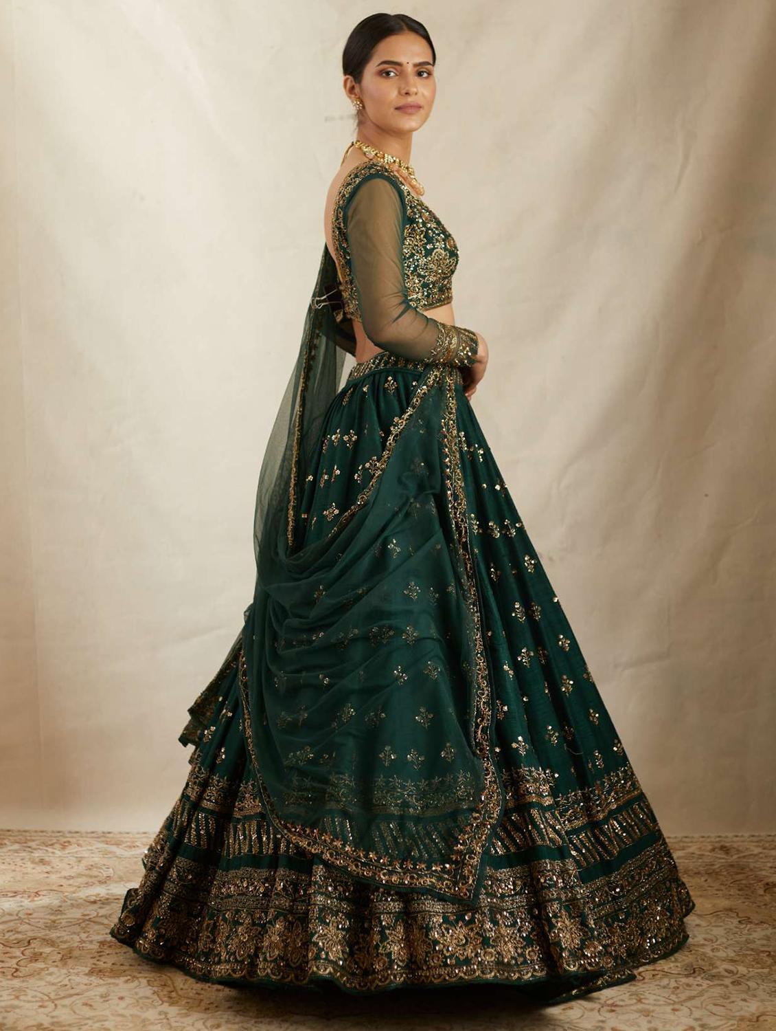 women embroidered flared lehenga choli with duppata set - 22042156 - Standard Image - 5