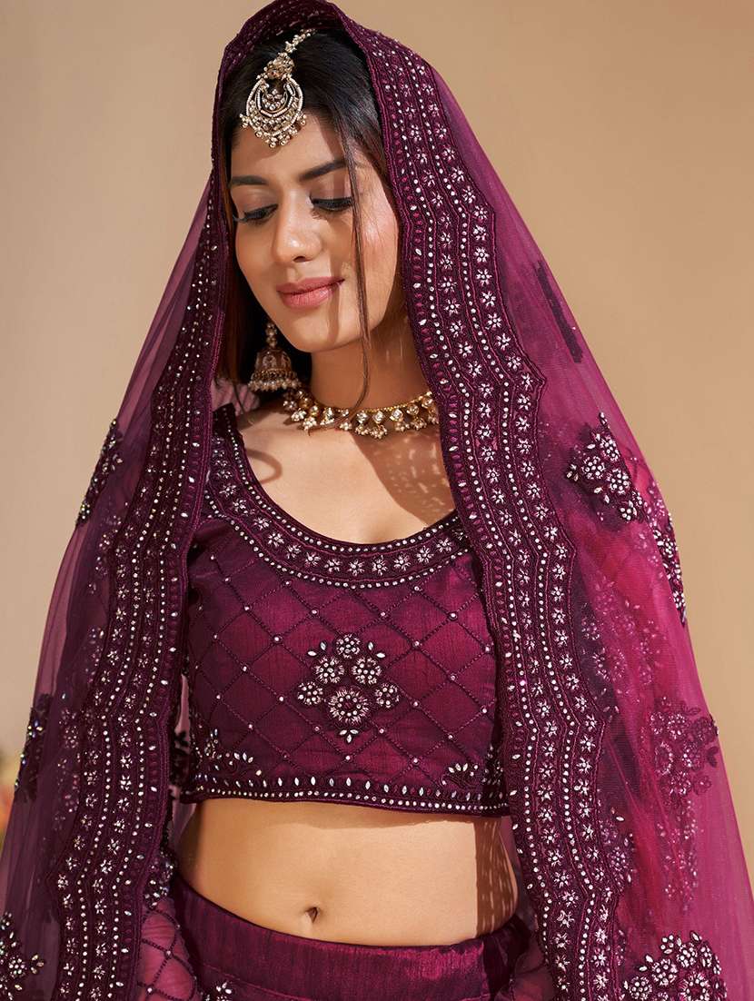 women embroidered flared lehenga choli with duppata set - 22042160 - Standard Image - 3
