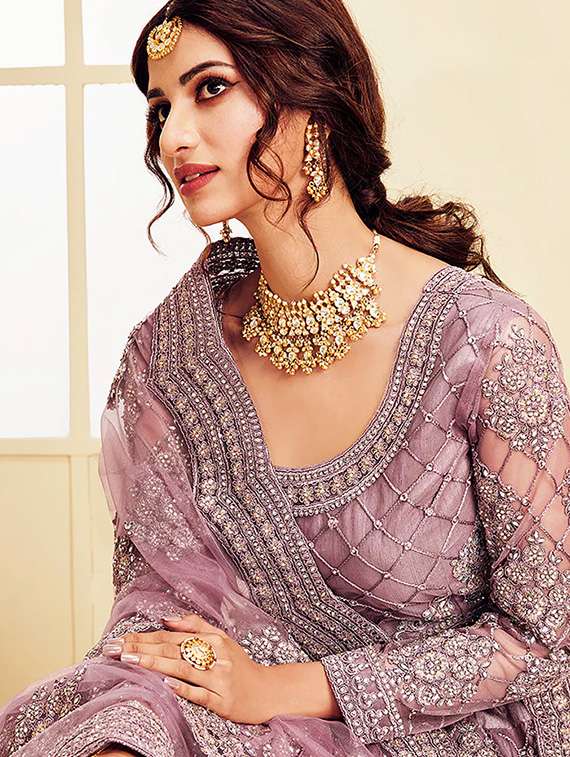 women embroidered flared lehenga choli with duppata set - 22042162 - Standard Image - 3