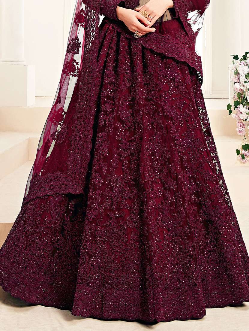 women embroidered flared lehenga choli with duppata set - 22042163 - Standard Image - 3